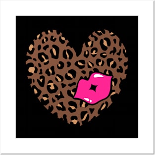 Leopard Heart Kiss, Cheetah Heart, Kiss Posters and Art